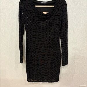 Black Geometric Pattern Dress NWT